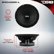 Load image into Gallery viewer, DS18 8in 200 Watts RMS 4 ohm Mid-Range Loudspeaker High Sensitivity 104dB - Back View