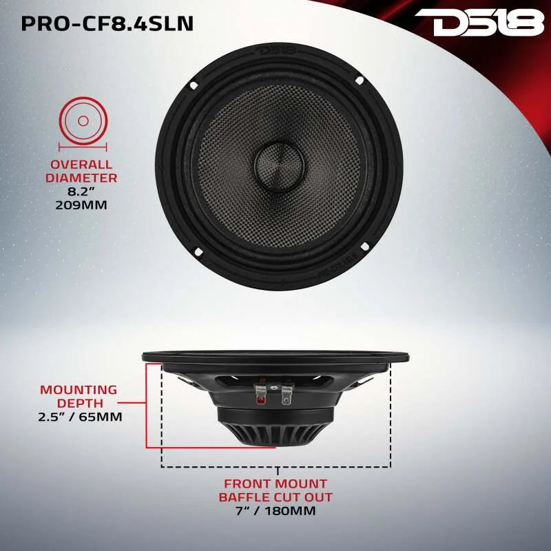 DS18 8in 200 Watts RMS 4 ohm Mid-Range Loudspeaker Neodymium Shallow - Additional View 7
