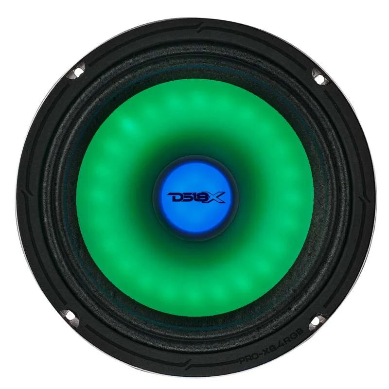 DS18 8in 275 Watts RMS 4 ohm Mid Range Loudspeaker w/ Translucent Dust Cap and Cone w/RGB LED Lights - Additional View 8