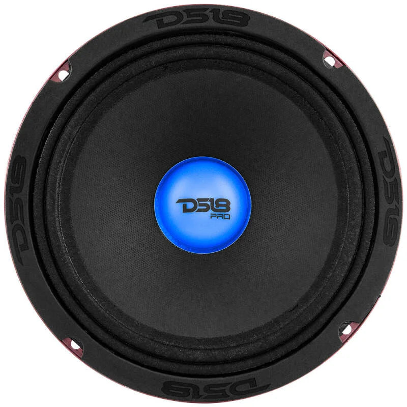DS18 8in 275 Watts RMS 4 ohm Mid-Range Loudspeaker w/ RGB Dust Cap - Side View