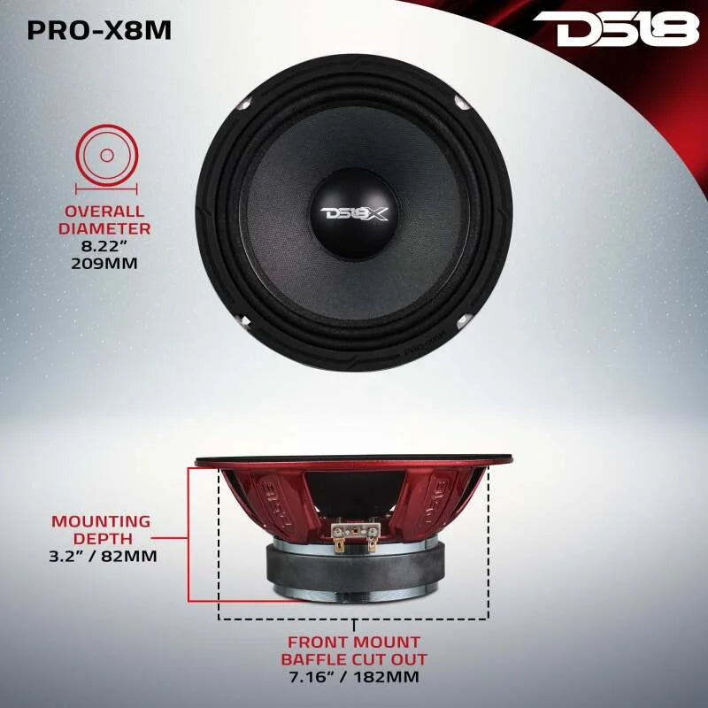 DS18 8in 275 Watts RMS 8 ohm Mid-Range Loudspeaker - Additional View 5