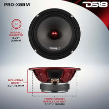 Load image into Gallery viewer, DS18 8in 275 Watts RMS 8 ohm Mid-Range Loudspeaker Bullet Loudspeaker - Side View