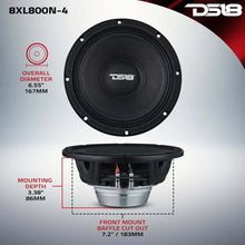 Load image into Gallery viewer, DS18 8in 400 Watts RMS 4 ohm Neodymium Mid-Range Loudspeaker - Main Product View