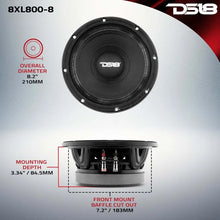 Load image into Gallery viewer, DS18 8in 400 Watts RMS 8 ohm Mid-Range Loudspeakers - Side View