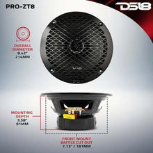Load image into Gallery viewer, DS18 8in Coaxial Loudspeaker 275 Watts RMS 4 ohm Mid-Range Water Resistant Cone - Additional View 5