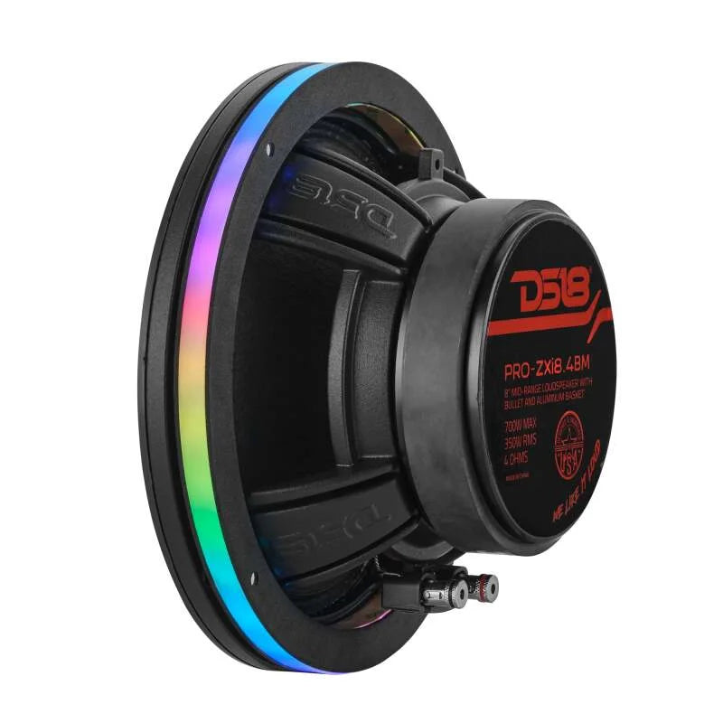 DS18 8in Digital LED Speaker Ring w/ Digital LED lights 1/2in Spacer Depth - Side View