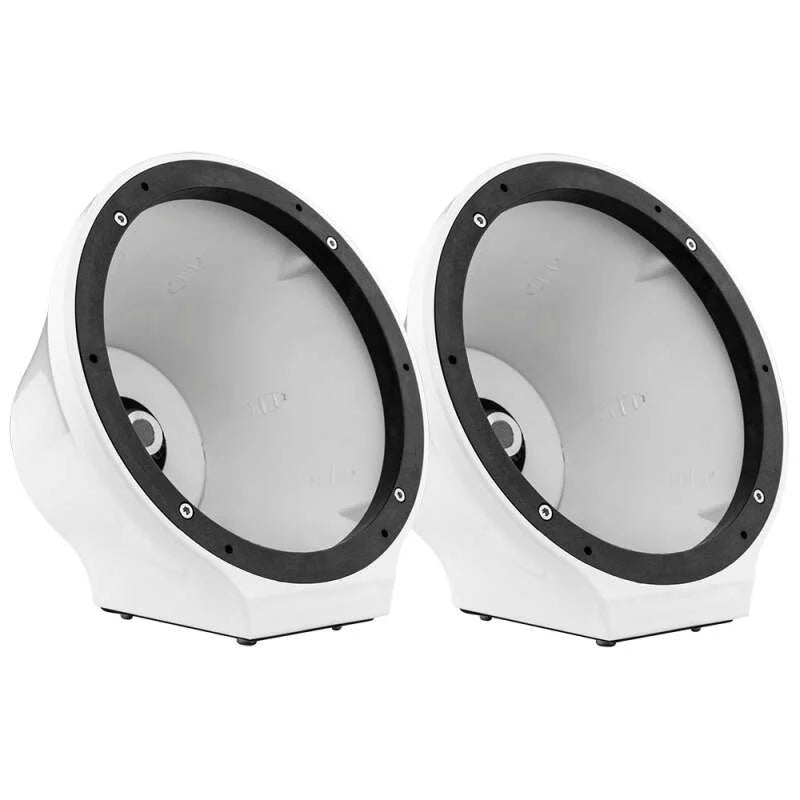 DS18 8in Marine And Powersports Universal Flat Mount Speaker Pod RGB LED Lights- Carbon Fiber