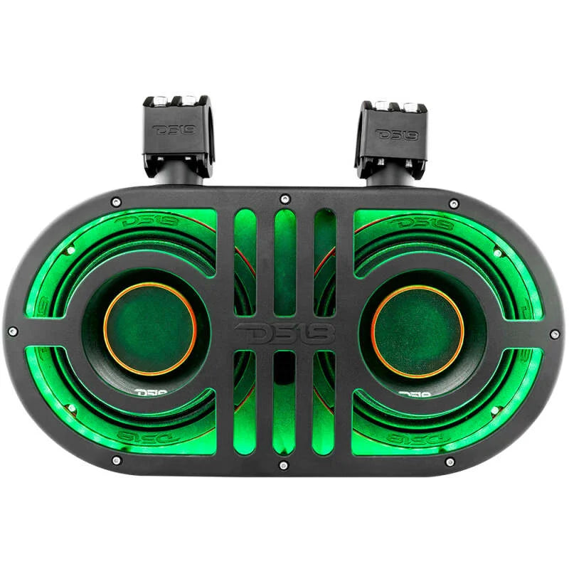DS18 8in Rollcage Soundbar Loaded Built in RGB LED Lights 500 Watts RMS 2x PRO-HY8.4B Included - Side View