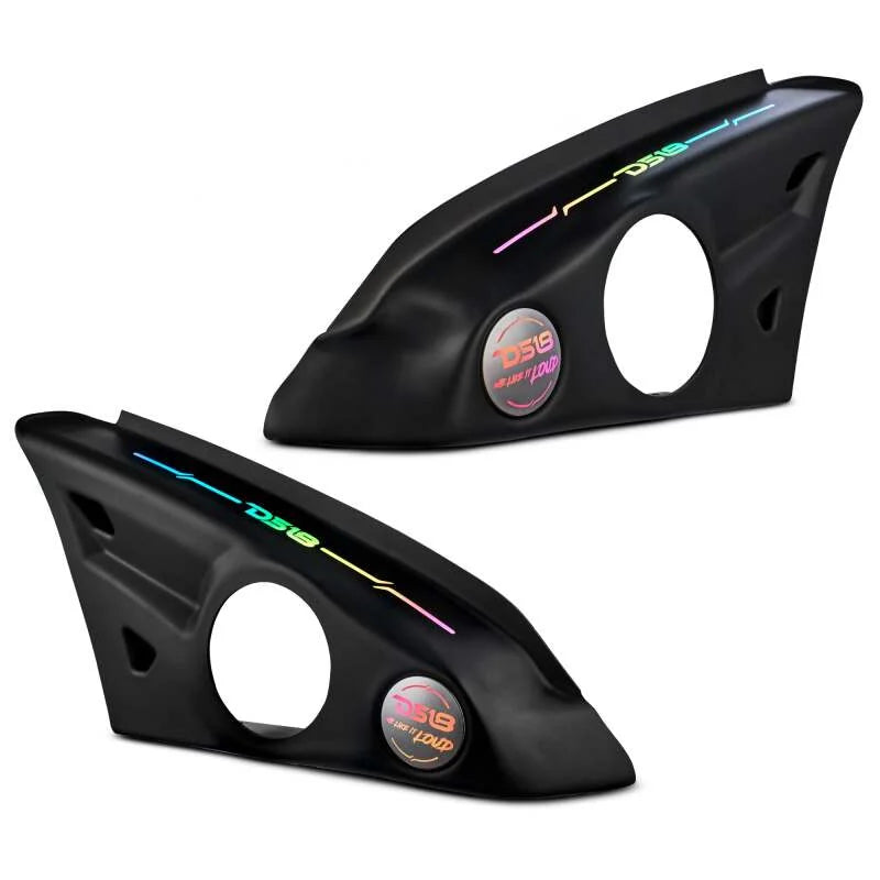 DS18 Arm Rest Enclosure 2x 6.5in Speakers (Not Included) fits 2015+ Polaris Slingshot - Side View