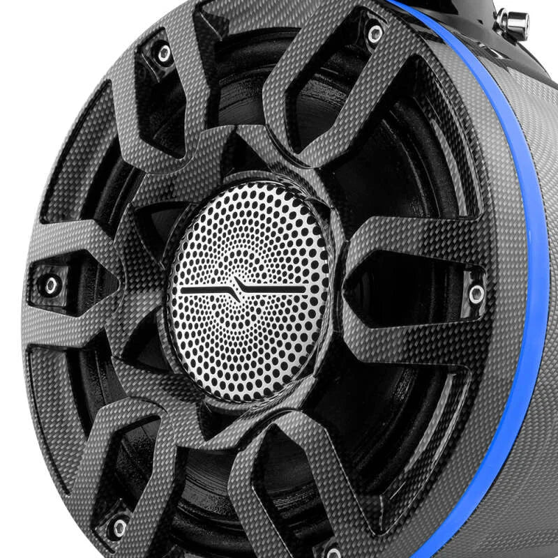 DS18 Compact Pro Towers 8in 250 Watts RMS RGB LEDs PRO-HY8.4B Included Cover Incl Black Crbn Fiber - Main Product View