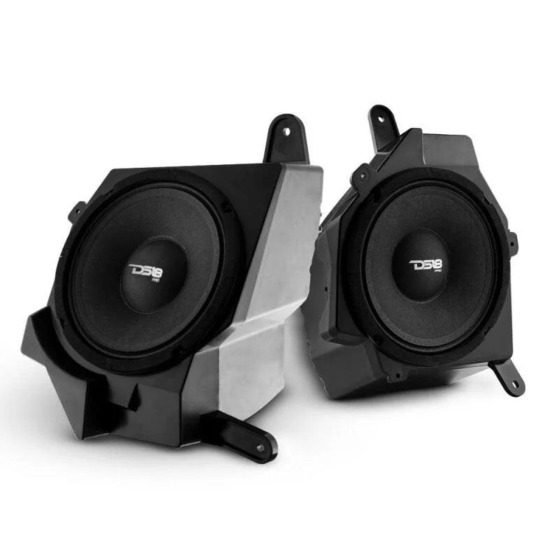 DS18 Dash Enclosure w/ 2x 6.5in Speakers Left + Right 2x 6JP300N-4 150 Watts RMS fits Jeep JL / JLU / JT - Installation View