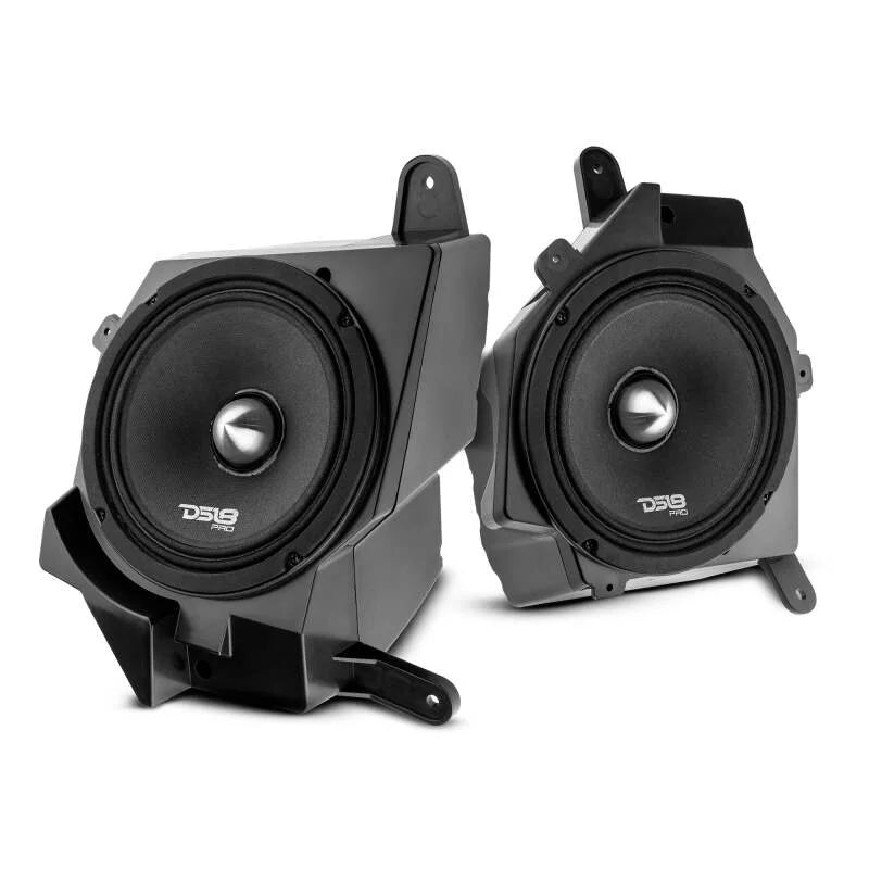 DS18 Dash Enclosure w/ 2x 6.5in Speakers Left + Right 2x PRO-FR6NEO Incl 225 Watts fits Jeep JL / JLU / JT - Side View