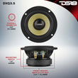 Load image into Gallery viewer, DS18 Deluxe Quality 3.5in Speaker 60 Watts RMS 4 ohm Yellow Straw + Composite Foam Cone Full Range - Side View