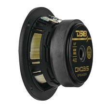 Load image into Gallery viewer, DS18 Deluxe Quality 3.5in Speaker 60 Watts RMS 4 ohm Yellow Straw + Composite Foam Cone Full Range - Back View