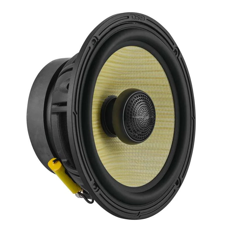 DS18 Deluxe Quality 6.5in Coaxial 150 Watts RMS 4 ohm Yellow Straw + Composite Foam Cone - Side View