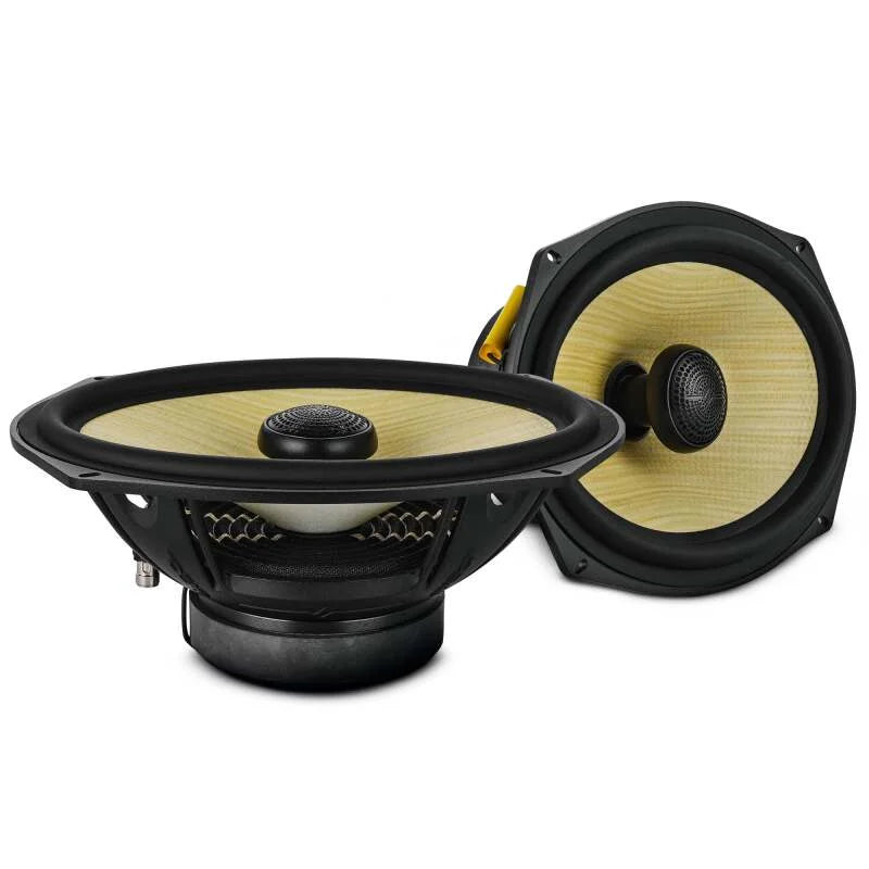 DS18 Deluxe Quality 6x9in Coaxial 150 Watts RMS 4 ohm Yellow Straw + Composite Foam Cone - Side View