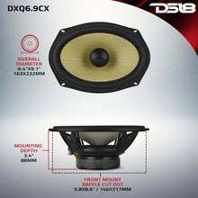 Load image into Gallery viewer, DS18 Deluxe Quality 6x9in Coaxial 150 Watts RMS 4 ohm Yellow Straw + Composite Foam Cone - Installation View