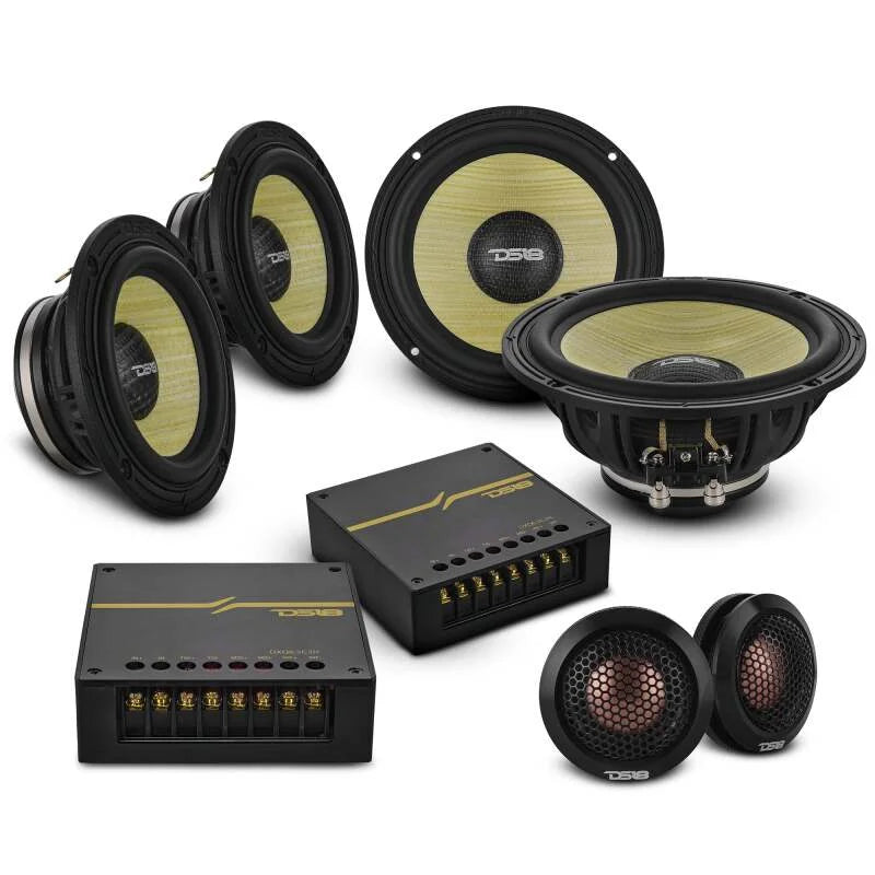 DS18 Dlx Qlty 6.5in+3.5in+2.2in 3-Way 180 Watt RMS 4 ohm Ylw Straw + Composite Foam Cone Neodymium - Additional View 8