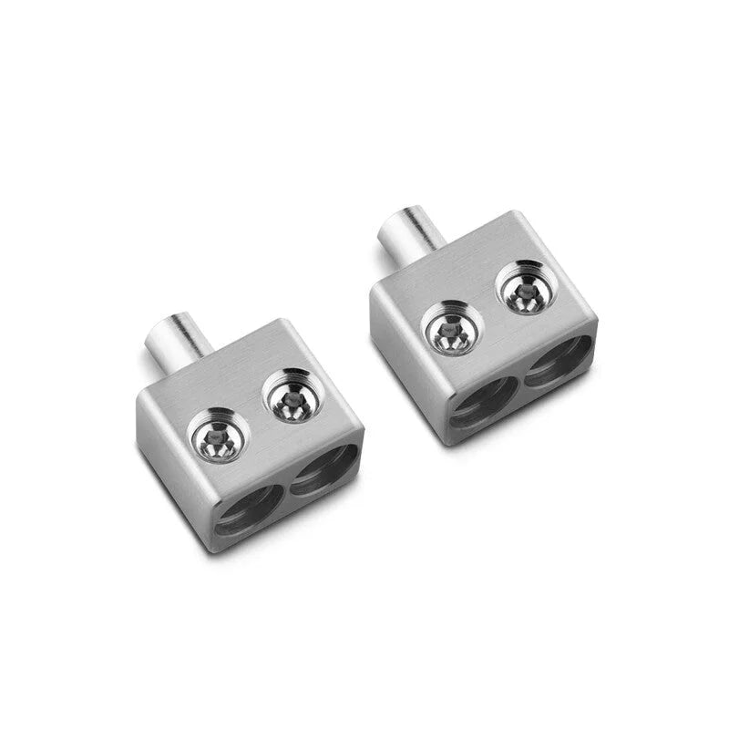 DS18 Dual 1/0-GA to 1/0-GA Amp Input Reducers Offset Stub - Installation View