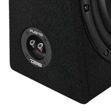 Load image into Gallery viewer, DS18 Dual 10in Shallow Enclosure w/ Subwoofer 350 Watts RMS Sealed Black Carpet - Main Product View