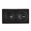 Load image into Gallery viewer, DS18 Dual 10in Shallow Enclosure w/ Subwoofer 350 Watts RMS Sealed Black Carpet - Back View