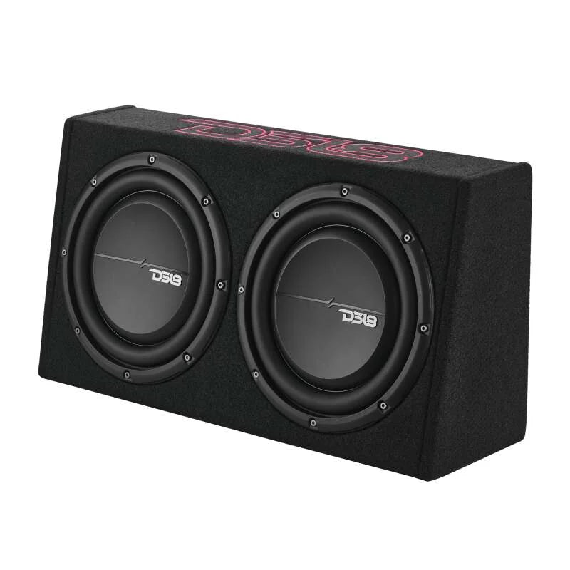 DS18 Dual 10in Shallow Enclosure w/ Subwoofer 350 Watts RMS Sealed Black Carpet - Additional View 7