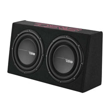 Load image into Gallery viewer, DS18 Dual 10in Shallow Enclosure w/ Subwoofer 350 Watts RMS Sealed Black Carpet - Additional View 7
