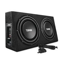 Load image into Gallery viewer, DS18 Dual 10in Shallow Enclosure w/ Subwoofer 350 Watts RMS Sealed Black Carpet Amplified - Additional View 6
