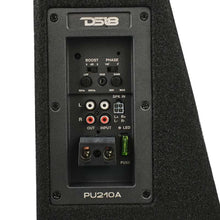Load image into Gallery viewer, DS18 Dual 10in Shallow Enclosure w/ Subwoofer 350 Watts RMS Sealed Black Carpet Amplified - Additional View 7