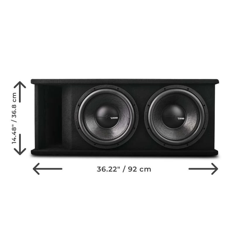 DS18 Dual 12in Loaded 1500 Watts RMS 2x ZR12.4D Ported Enclosure w/ Subwoofer - Installation View