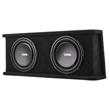 Load image into Gallery viewer, DS18 Dual 12in Shallow Subwoofer and Enclosure 700 Watts RMS Sealed Black Carpet - Main Product View