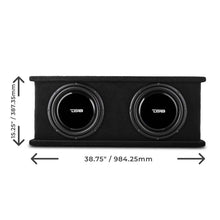 Load image into Gallery viewer, DS18 Dual 12in Shallow Subwoofer and Enclosure 700 Watts RMS Sealed Black Carpet - Additional View 7
