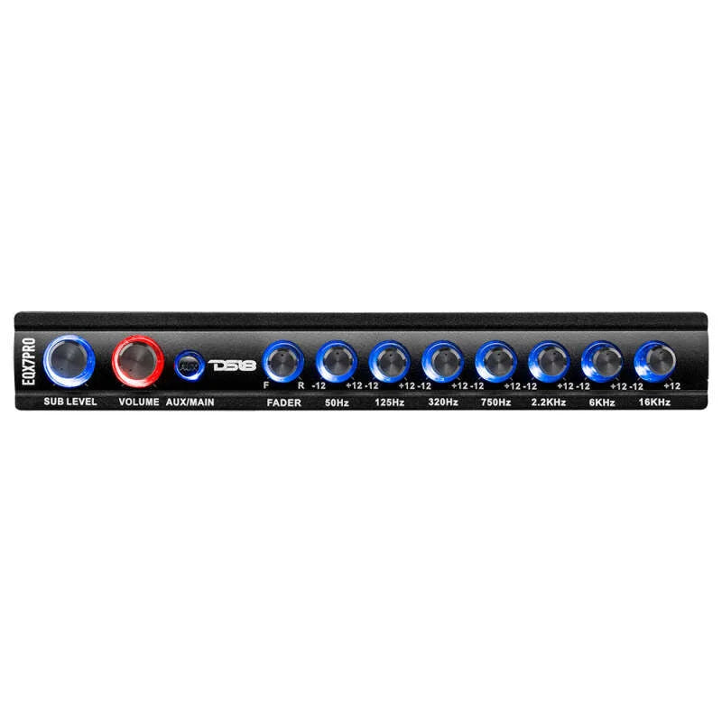 DS18 EQX High Volt 7-Band Equalizer High Lvl Input Auto Turn On And High Volt LED Clipping Indicator - Side View