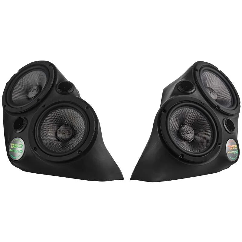 DS18 Front Fender Dual 8in Speaker Enclosure w/ LEDs (Speakers Not Included) fits 2015+ Polaris Slingshot - Main Product View