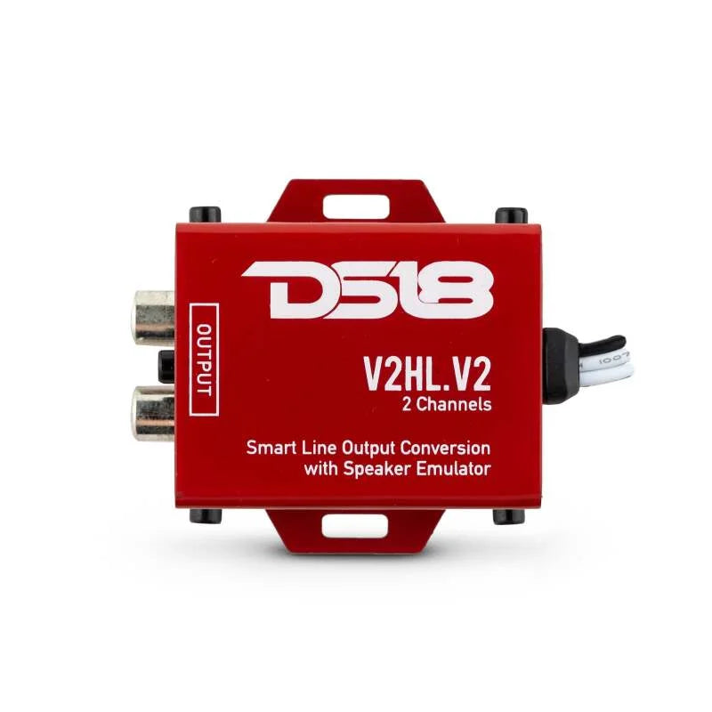 DS18 Hi/Low Converter 2-Chnl Speaker Emulator Remote Out For Adding Aftermarket Amps To Any System - Back View