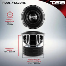 Load image into Gallery viewer, DS18 Hooligan Subwoofer 12in 4000 Watts RMS 2 ohm DVC - Back View