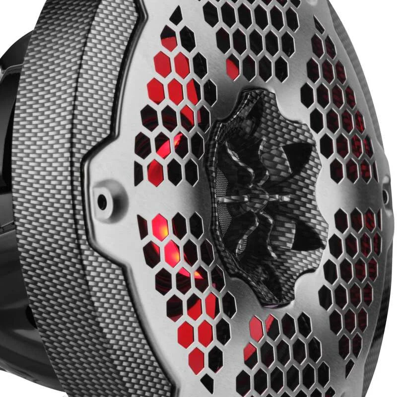 DS18 Hybrid Marine Speaker w/ Driver And RGB LED 6.5in 2-Way 250 Watts RMS 4 ohm Crbn Fiber w/ Cover - Additional View 8