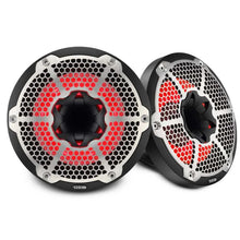 Load image into Gallery viewer, DS18 Hybrid Marine Speaker w/ Driver And RGB LEDs 10in 2-Way 450 Watts RMS 4 ohm Black w/ Cover - Main Product View