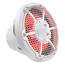 Load image into Gallery viewer, DS18 Hybrid Marine Speaker w/ Driver And RGB LEDs 10in 2-Way 450 Watts RMS 4 ohm White w/ Cover - Side View