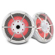 Load image into Gallery viewer, DS18 Hybrid Marine Speaker w/ Driver And RGB LEDs 10in 2-Way 450 Watts RMS 4 ohm White w/ Cover - Back View