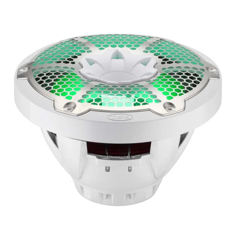 DS18 Hybrid Marine Speaker w/ Driver And RGB LEDs 10in 2-Way 450 Watts RMS 4 ohm White w/ Cover - Additional View 6