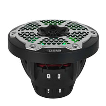 Load image into Gallery viewer, DS18 Hybrid Marine Speaker w/ Driver And RGB LEDs 6.5in 2-Way 250 Watts RMS 4 ohm Black w/ Covers - Back View
