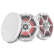 Load image into Gallery viewer, DS18 Hybrid Marine Speaker w/ Driver And RGB LEDs 6.5in 2-Way 250 Watts RMS 4 ohm White w/ Covers - Main Product View