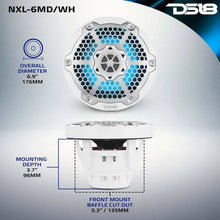 Load image into Gallery viewer, DS18 Hybrid Marine Speaker w/ Driver And RGB LEDs 6.5in 2-Way 250 Watts RMS 4 ohm White w/ Covers - Installation View