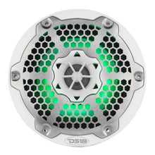 Load image into Gallery viewer, DS18 Hybrid Marine Speaker w/ Driver And RGB LEDs 6.5in 2-Way 250 Watts RMS 4 ohm White w/ Covers - Additional View 5