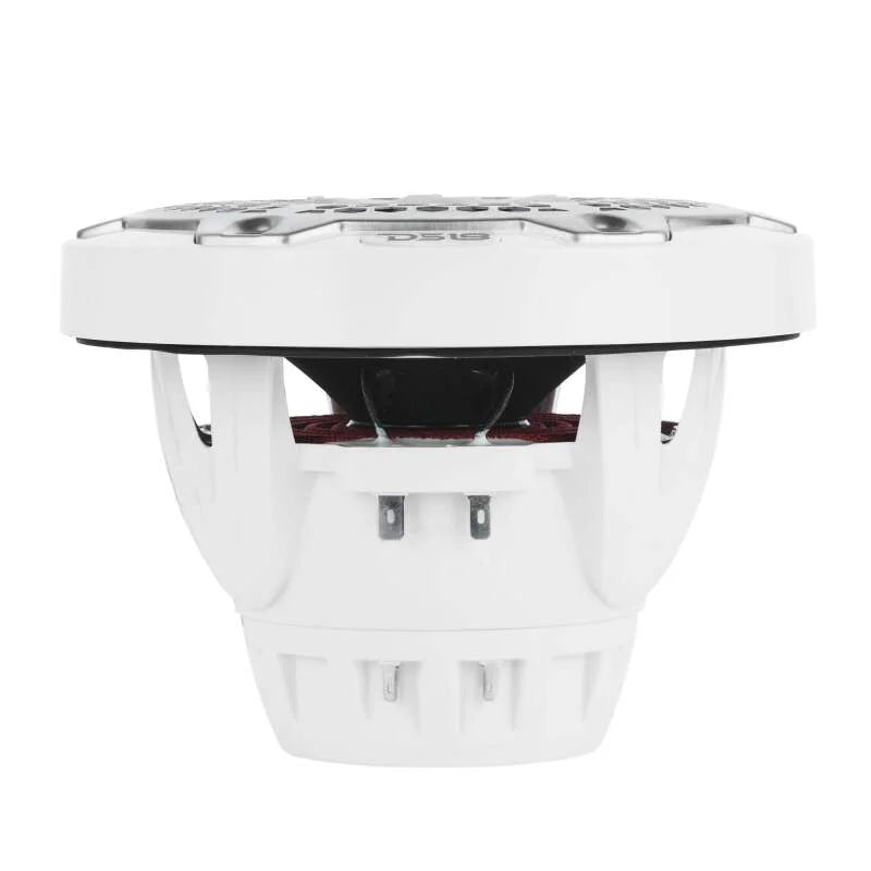 DS18 Hybrid Marine Speaker w/ Driver And RGB LEDs 6.5in 2-Way 250 Watts RMS 4 ohm White w/ Covers - Additional View 6