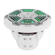 Load image into Gallery viewer, DS18 Hybrid Marine Speaker w/ Driver And RGB LEDs 6.5in 2-Way 250 Watts RMS 4 ohm White w/ Covers - Additional View 8