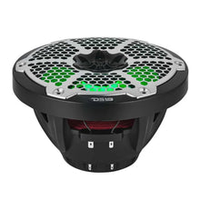 Load image into Gallery viewer, DS18 Hybrid Marine Speaker w/ Driver And RGB LEDs 8in 2-Way 350 Watts RMS 4 ohm Black w/ Covers - Additional View 5