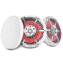 Load image into Gallery viewer, DS18 Hybrid Marine Speaker w/ Driver And RGB LEDs 8in 2-Way 350 Watts RMS 4 ohm White w/ Covers - Additional View 6
