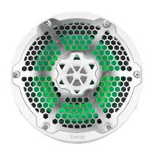 Load image into Gallery viewer, DS18 Hybrid Marine Speaker w/ Driver And RGB LEDs 8in 2-Way 350 Watts RMS 4 ohm White w/ Covers - Additional View 11